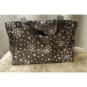 Thirty One Small Organizing Utility Tote Lil Blossom Double Handle Mesh Pockets